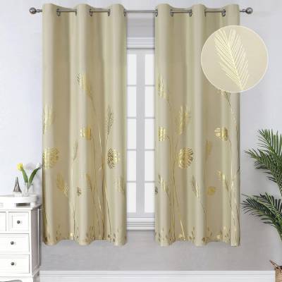 Estelar Textiler Navy Blue and Greyish White Blackout Curtains