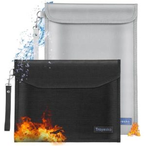 Fireproof Money Bag for Cash (10" x 13") – Waterproof Document Holder with Zipper