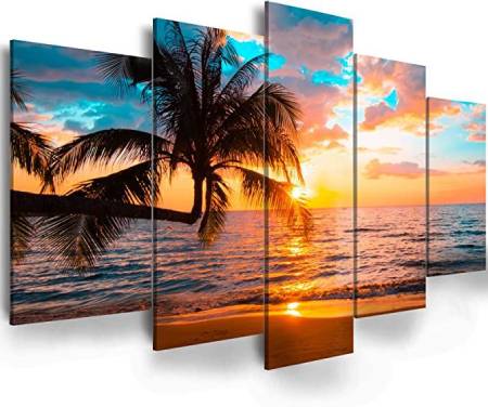 Abstract beach canvas wall art Landscape Art - 5
